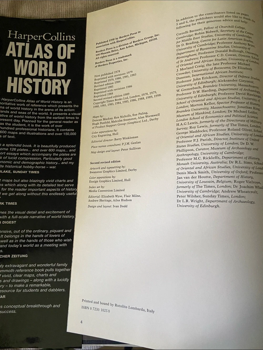 HarperCollins Atlas of World History – Blue/Green Cover